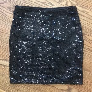 NEW! H&M Black Sequin Mini Skirt